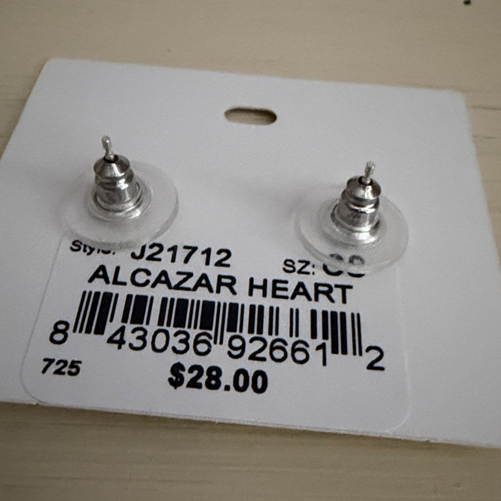 NWT Brighton Silver-Tone Alcazar Heart Stud Earrings - Picture 4 of 4